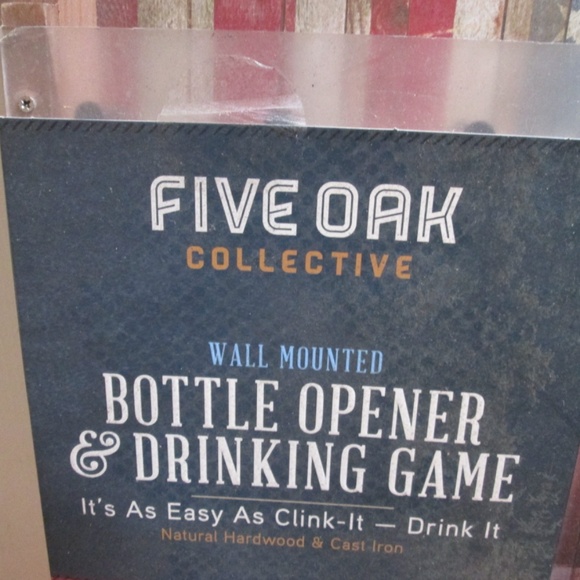 new Five Oak Collective  WALL MOUNTED Bottle Opener & Drinking Game - Picture 11 of 15